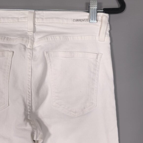 CURRENT ELLIOTT Women’s THE STILETTO SUGAR RELEASED HEM Jeans White USA MADE 28 - Picture 10 of 14